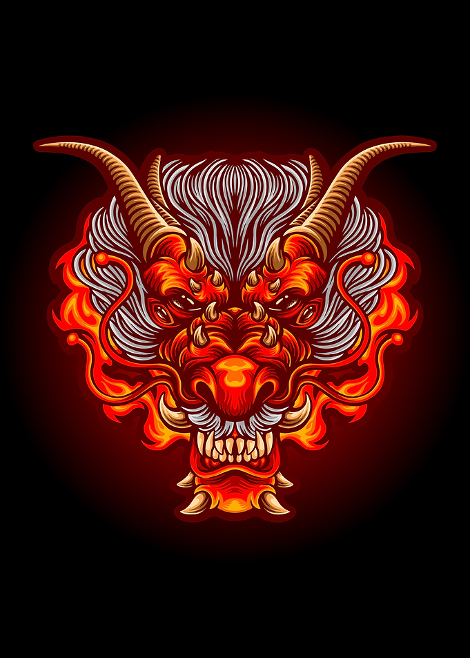 Flame dragon head