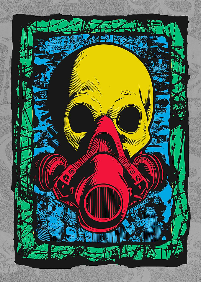 Cyborg Gasmask Punk Robot