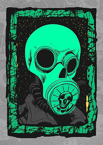 Cyborg Gasmask Punk Robot