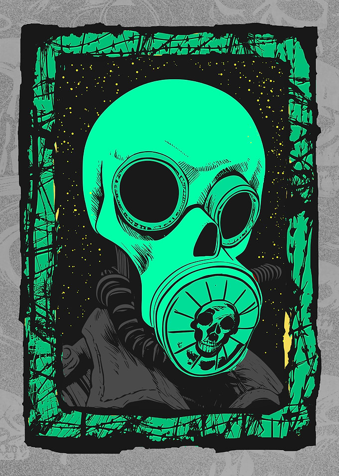 Cyborg Gasmask Punk Robot