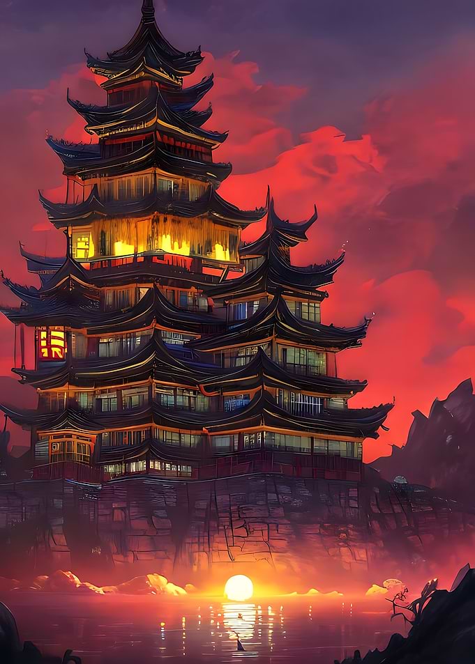 Warm Fire Chinese Castle