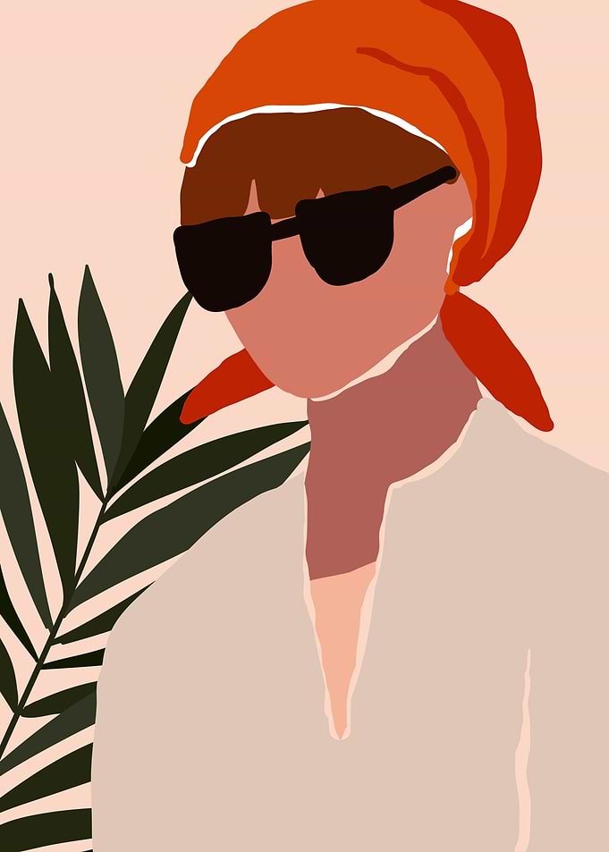 woman wearing coolers