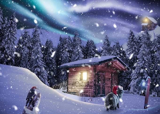 Christmas Cat Landscape 2