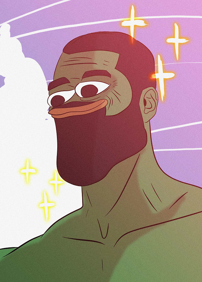 giga chad pepe meme
