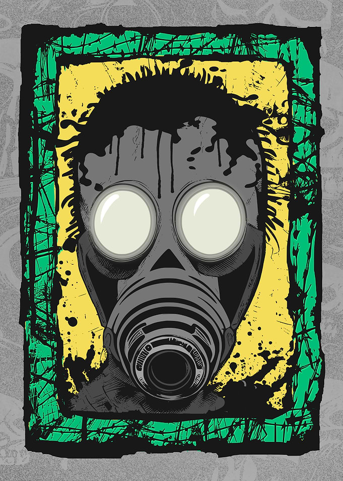 Cyborg Gasmask Punk Robot