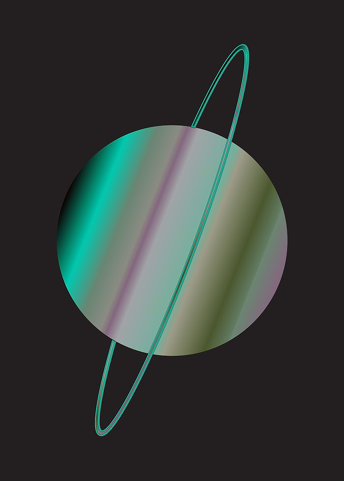 Planet Uranus With Rings