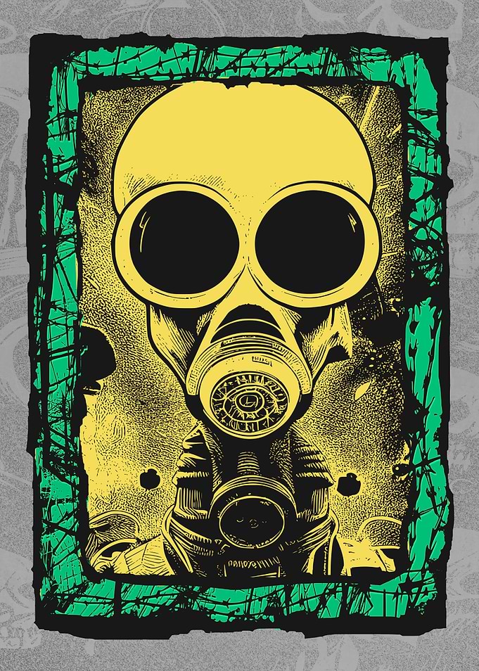 Cyborg Gasmask Punk Robot