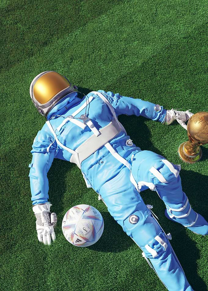 Lying on Soccer Field