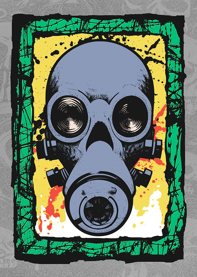 Cyborg Gasmask Punk Robot