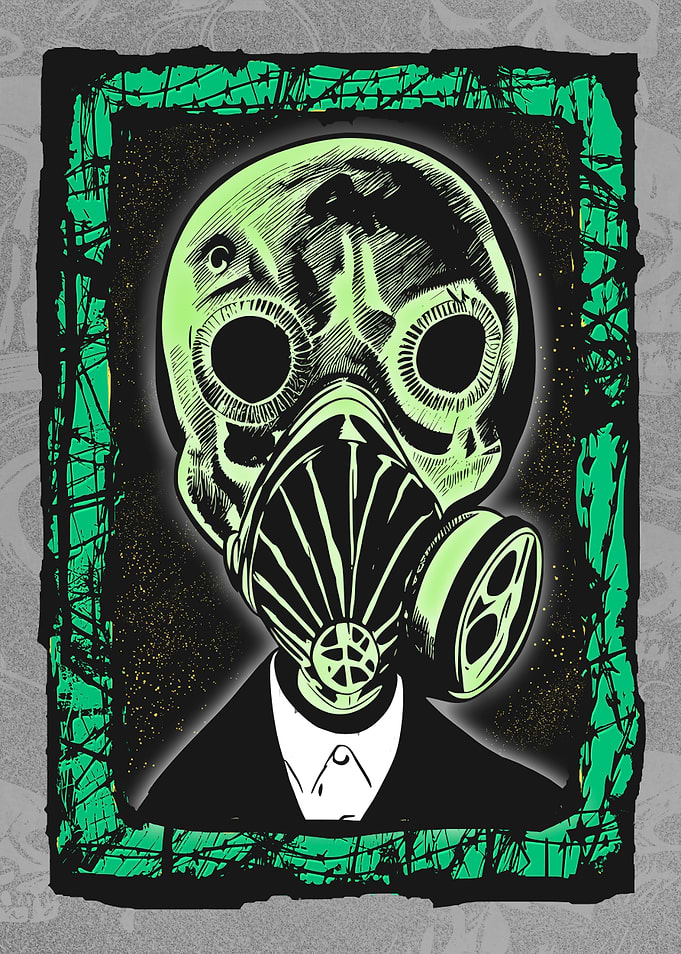 Cyborg Gasmask Punk Robot