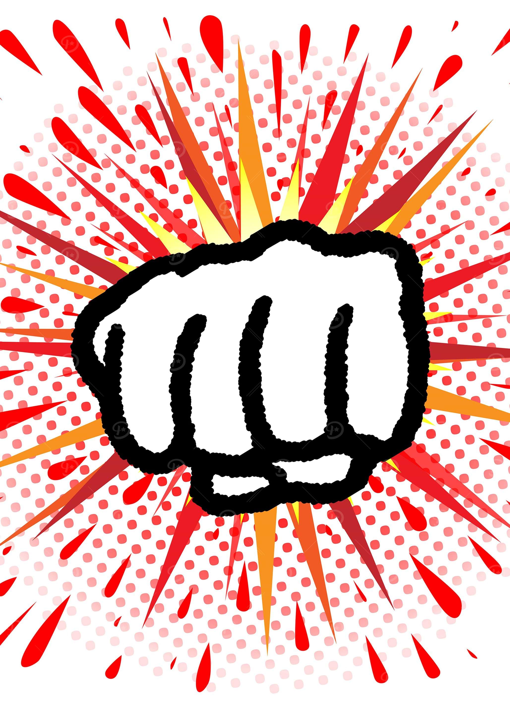 Cartoon Splash Fist Punch