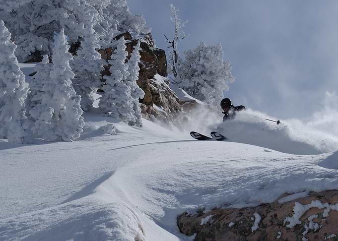 Skiing action sports