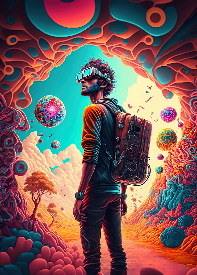 Psychedelic time traveler