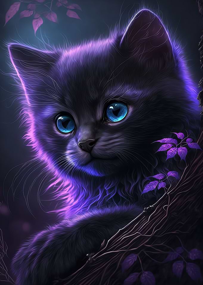 Cute Purple Cat