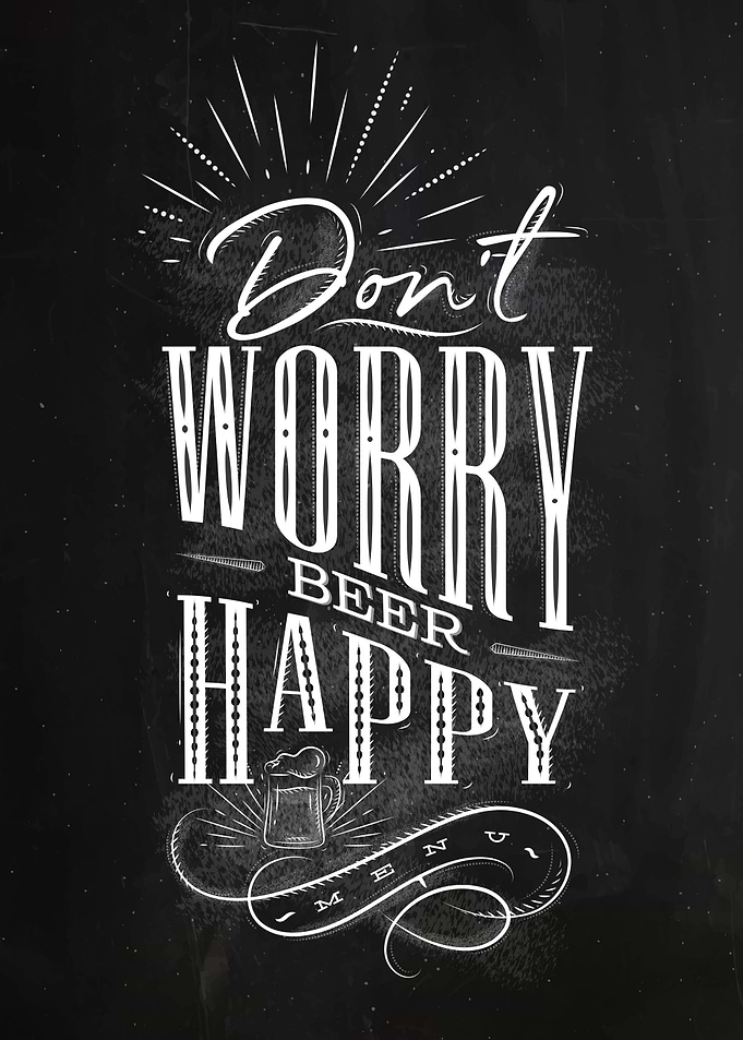 Beer happy chalk