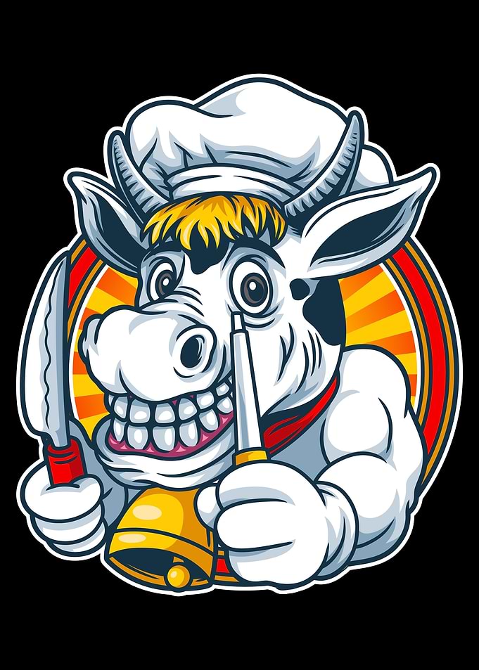 Cow Chef Mascot