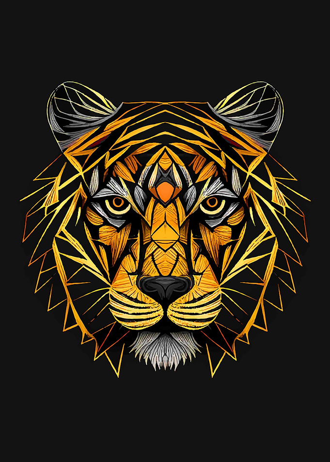Geometric animal Tiger