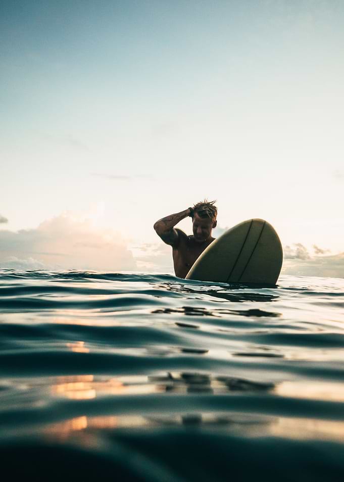 Surfer and surfboard