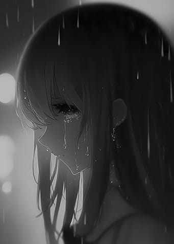 sad anime girl
