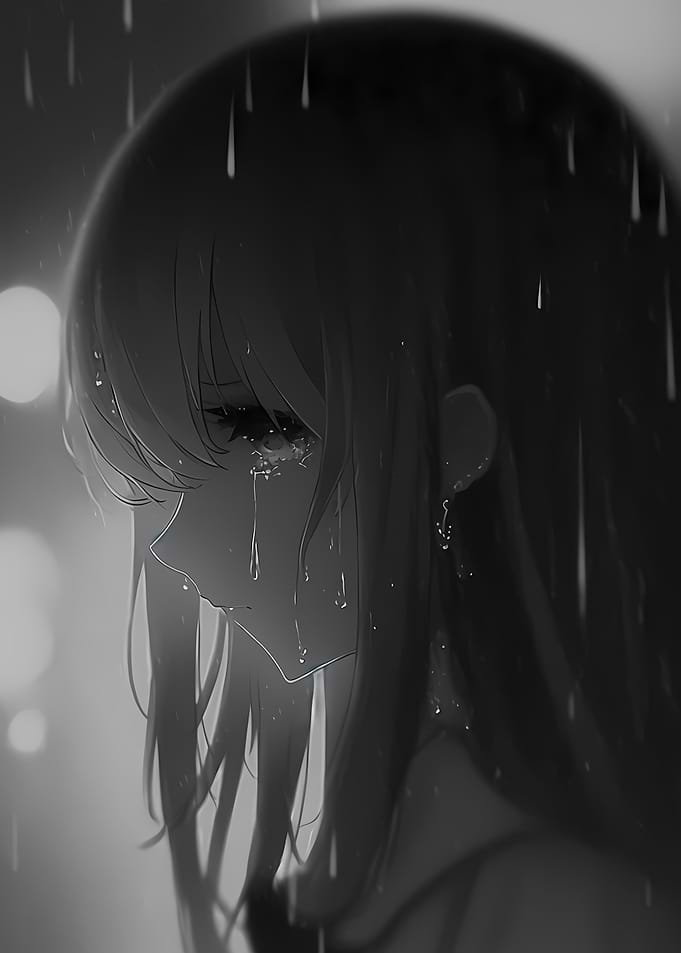 sad anime girl