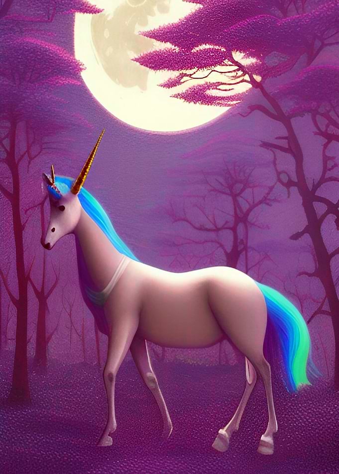 Unicorn Horse by the Moon