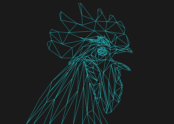 Rooster Lowpoly Line