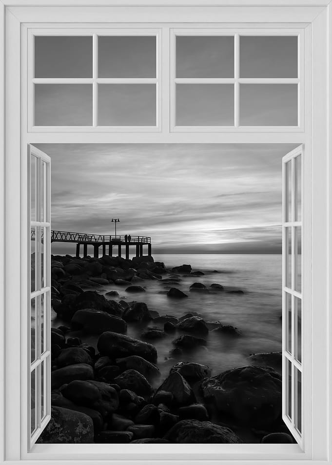 Black and white landscape