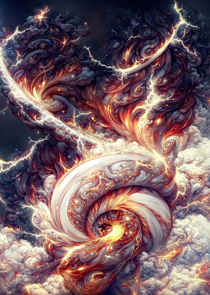 Red fire storm