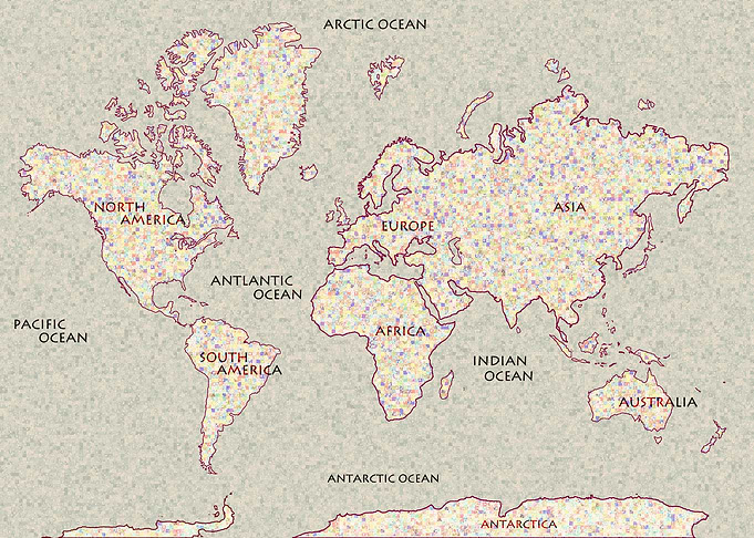 World Map Mosaic Art