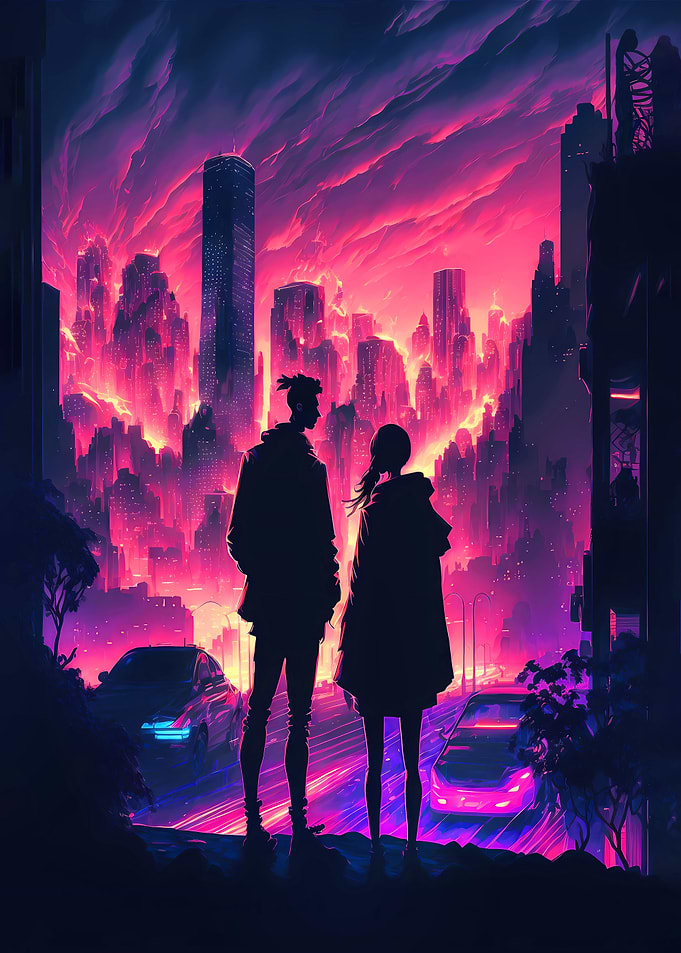 Couple Cyberpunk Landscape