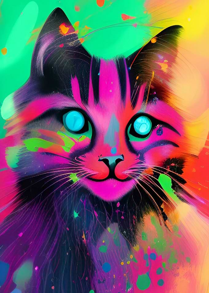 Colorful Cat Animal