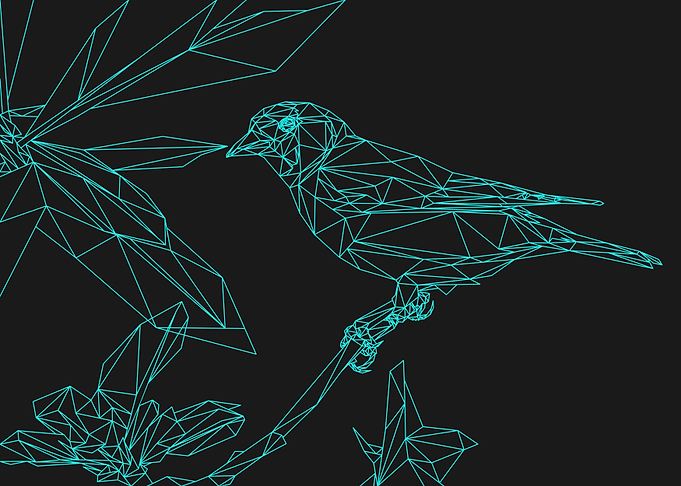 Goldfinch Lowpoly Line