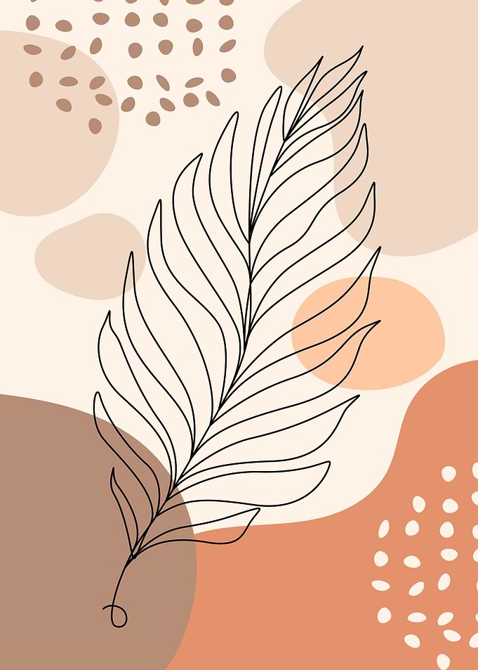 One Line Art Boho Poster