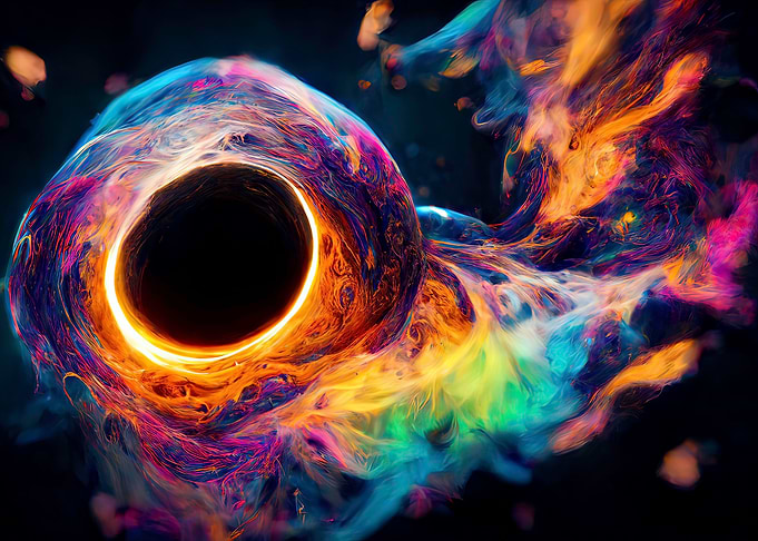 Rainbow Hole with Flames