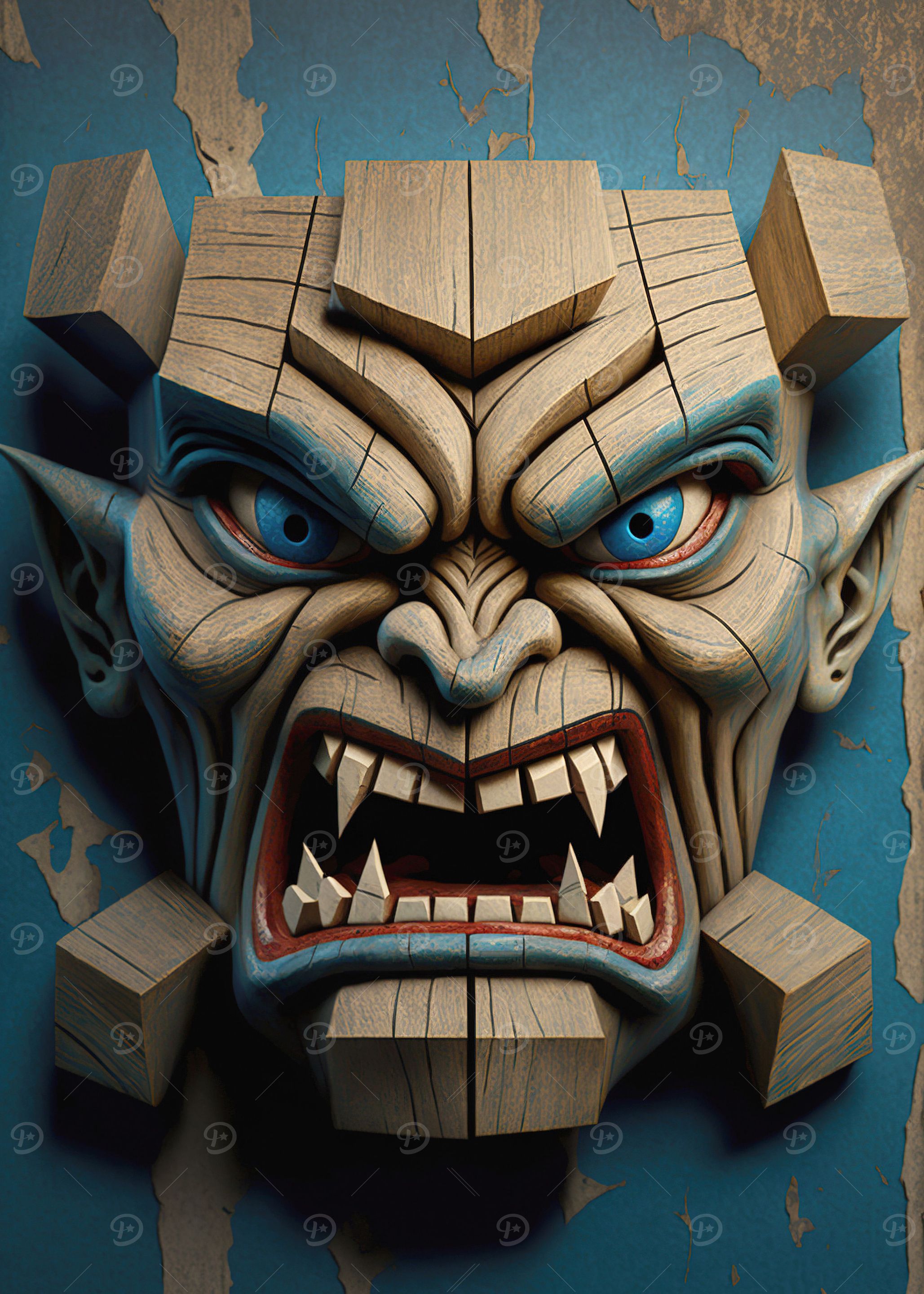Japanese yokai mask