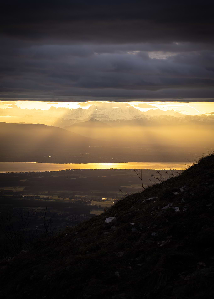 Sun behind the clouds
