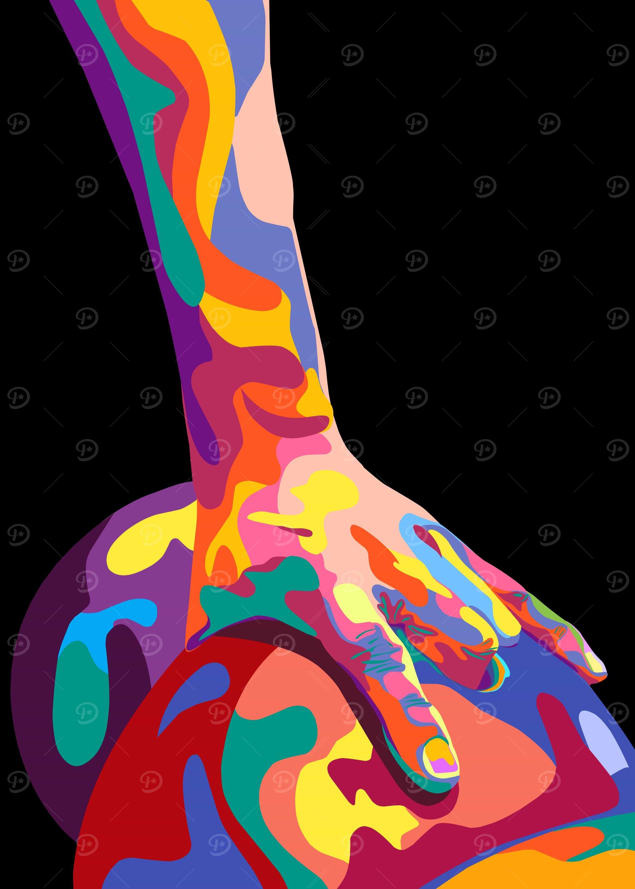Bowling and hand pop art