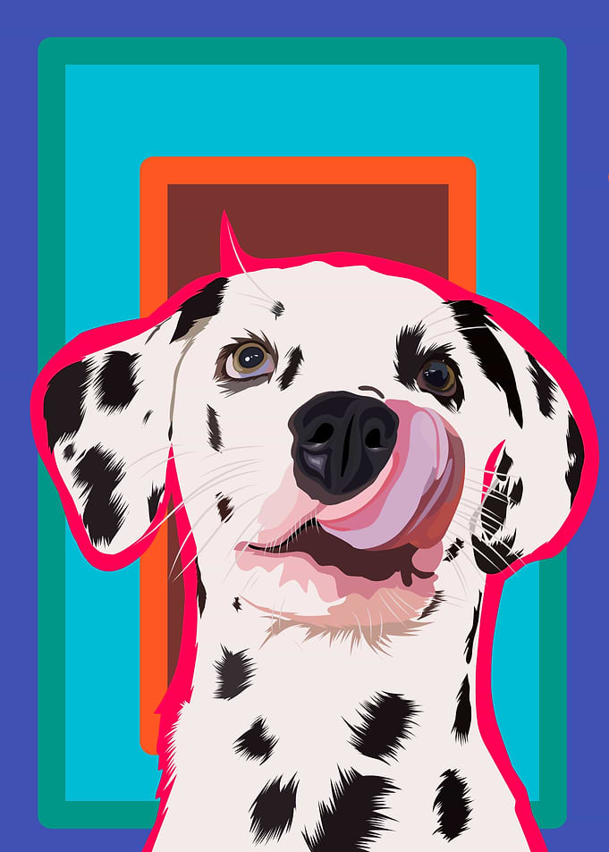 Dalmatian tongue out vecto