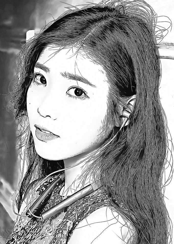 iu cartoon black n white