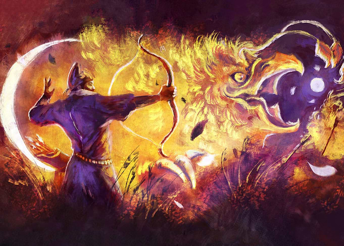 ARCHER MOON AND FIRE BEAST