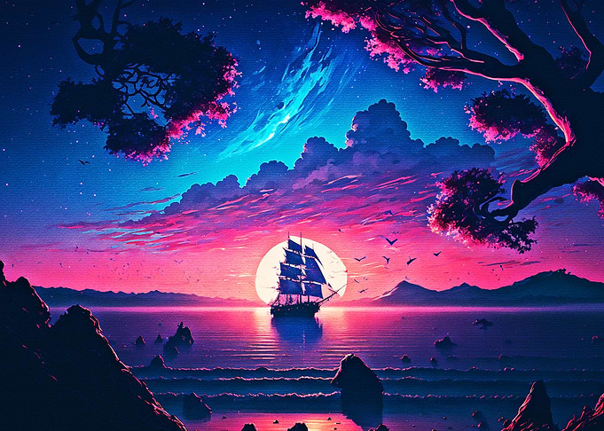 Beautiful Night Seascape