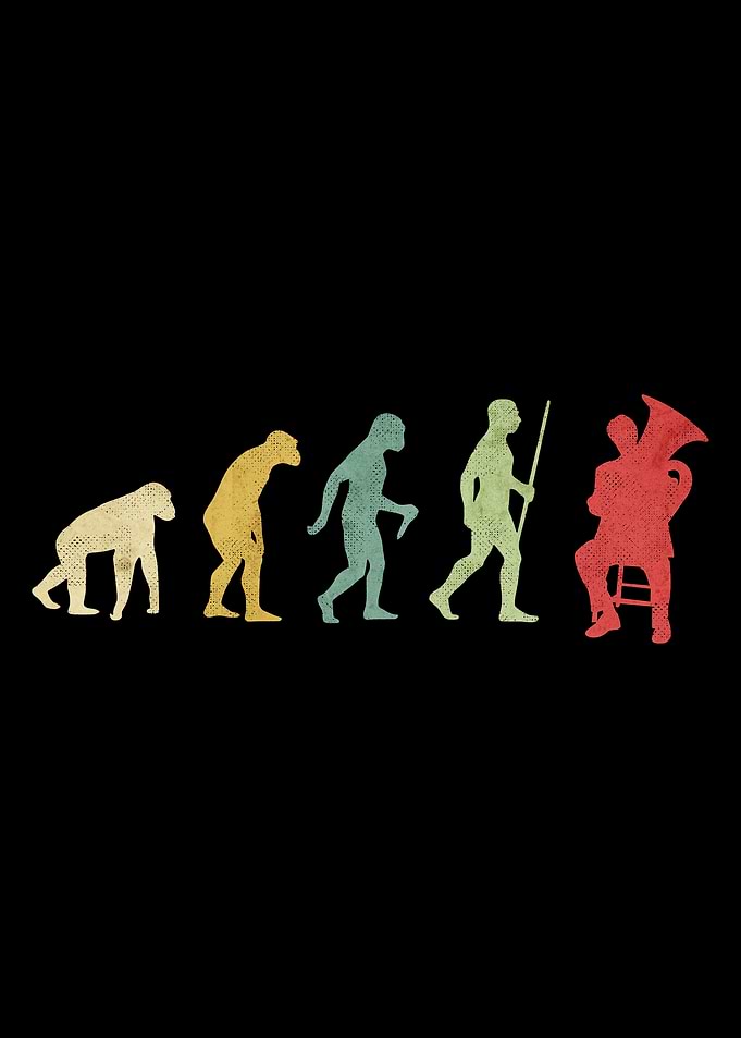 Tuba Playing Man Evolution