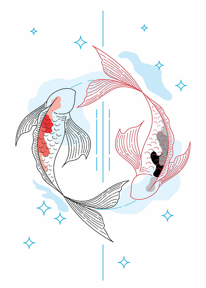 KOI FISH CIRCLE LINE ART A