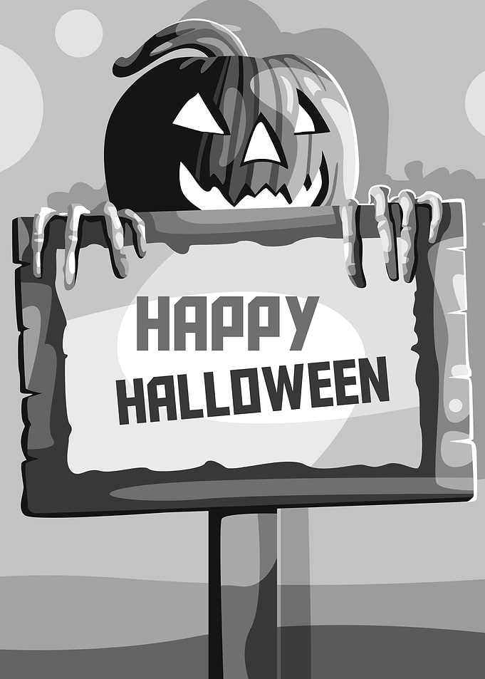 Gray Happy Halloween Art
