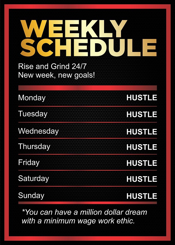 weekly schedule to success
