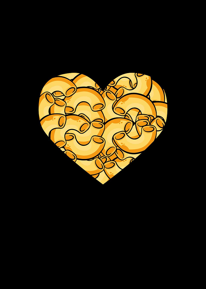 Mac and cheese heart
