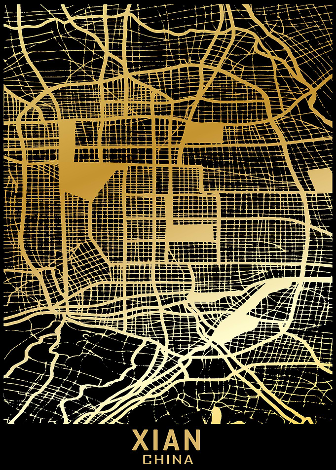 Xian China City Map