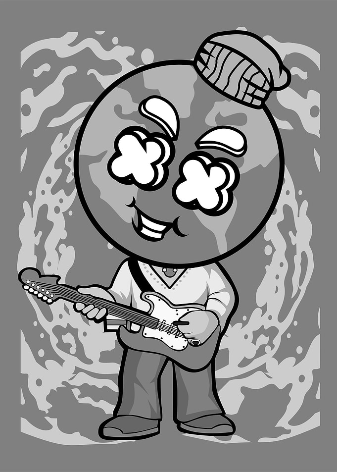 world guitar cartoon