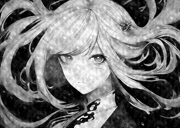 Abstract Ink Anime Girl 2