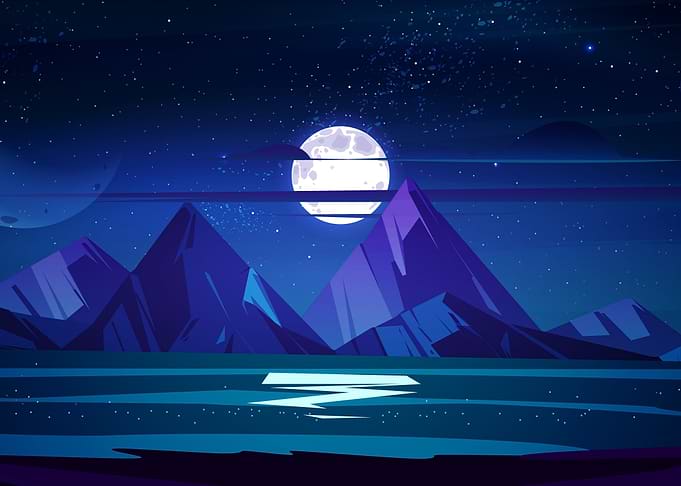 Night Full Moon Landscape